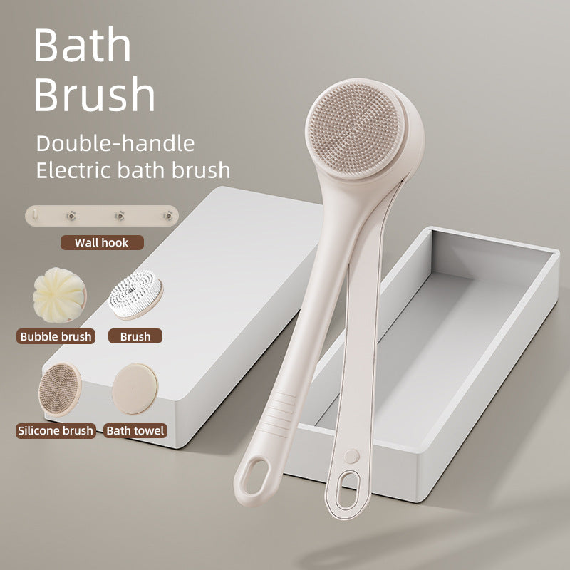 Electric double handle bath brush